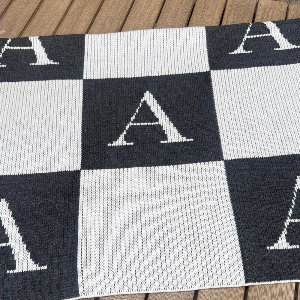 Butterscotch Blankees Monogram “A” Knit Throw Blanket